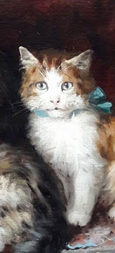 Tableaux et dessins Tableaux du XXe siècle - Chats - Jules Gustave Le ROY (1851-1921)