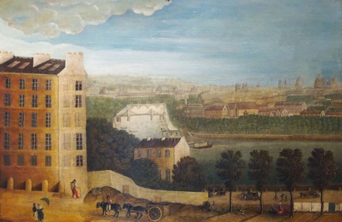 Vue de Paris, époque Directoire - Tableaux et dessins Style 