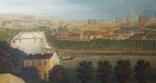 Tableaux et dessins  - Vue de Paris, époque Directoire