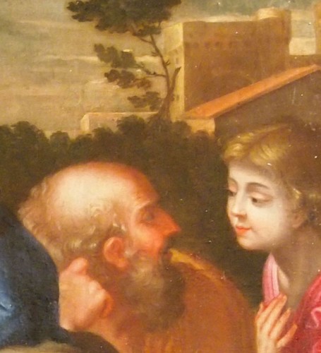 Holy family with Saint John the Baptist, , follower of Sebastien BOURDON   - 