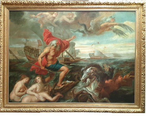 Quos Ego Neptune calming the flots copy of a 17th century workshop d&#039;après 