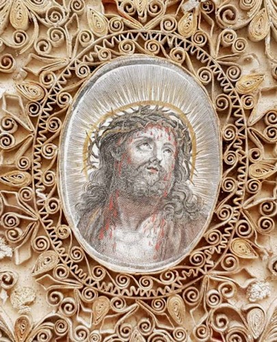 Art sacré, objets religieux  - Paperolle, christ à la Sainte Couronne