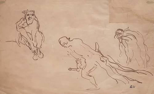 Tableaux et dessins Dessin, Aquarelle & Pastel - Scène mythologique - Louis Valtat (1869 - 1952)
