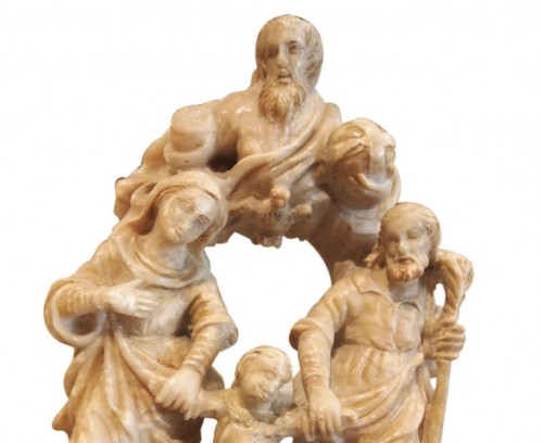 Holy family in alabaster, 16th century  - Religious Antiques Style 