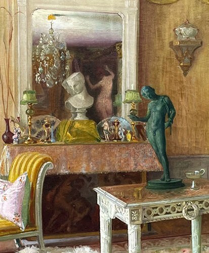 Tableaux et dessins  - Intérieur d'appartement - Gaston HOFFMANN (1883-1977)
