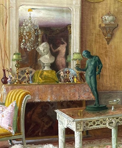 Paintings & Drawings  - Interior of an apartment - Gaston HOFFMANN (1883-1977)