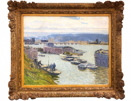 Boats in Sèvres - Ferdinand Lantoine (1876-1956)