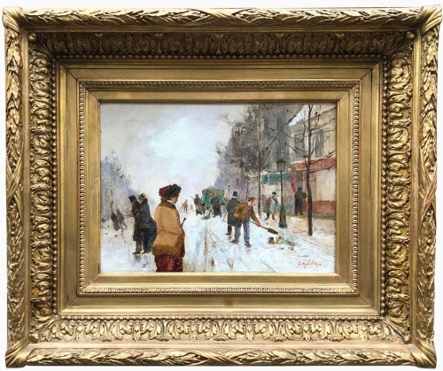 Paris , sous la neige - Etienne Maxime VALLEE (1853-1881)