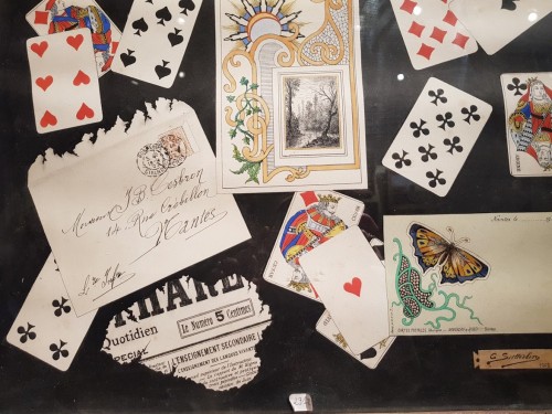 Paintings & Drawings  -  trompe l&#039;oeil with cards dated 1902 - C SUTTERLIND   