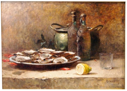 Nature morte aux huites -René Louis Chrétien (1867-1942) - Tableaux et dessins Style 