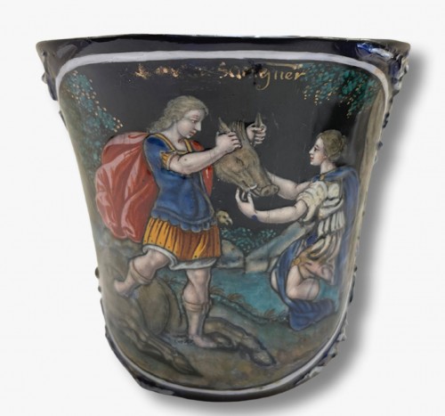 Timbale, émail de Limoges fin 17e - Objet de décoration Style 