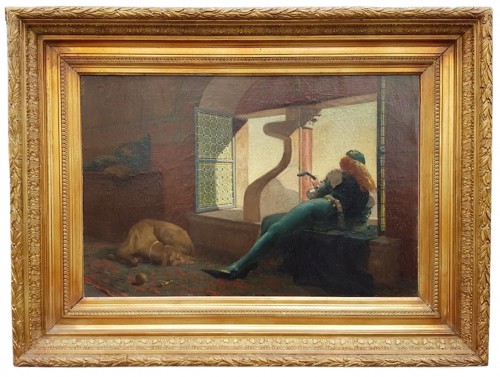 Troubadour à La Fenêtre - Léon Maxime Faivre (1856-1914)