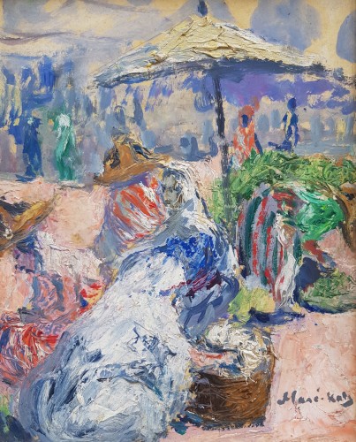 Marché à Haïfa - Emmanuel MANE-KATZ (1894-1962) - Tableaux et dessins Style 