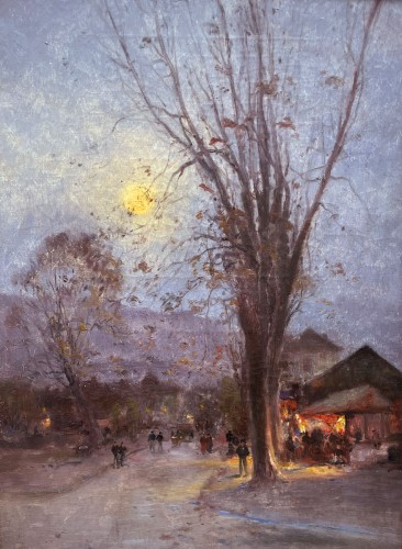 Guinguette au clair de lune - Iwill (1850-1923) - Tableaux et dessins Style 