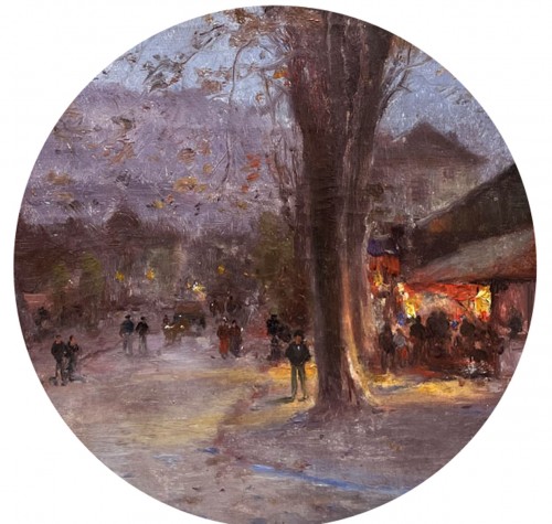 XIXe siècle - Guinguette au clair de lune - Iwill (1850-1923)