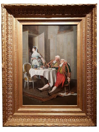 Le dîner -  Hermeneglio DAUNAS (1843-1903)