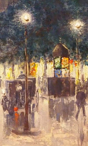 Tableaux et dessins  - Les grands boulevards parisiens - Osvaldo PINHEIRO (1890-1923)