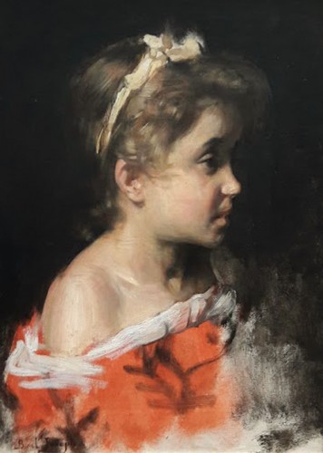 Portrait of a girl - Joseph Bail (1862-1921) - Paintings & Drawings Style 
