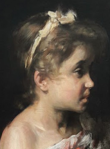 Paintings & Drawings  - Portrait of a girl - Joseph Bail (1862-1921)