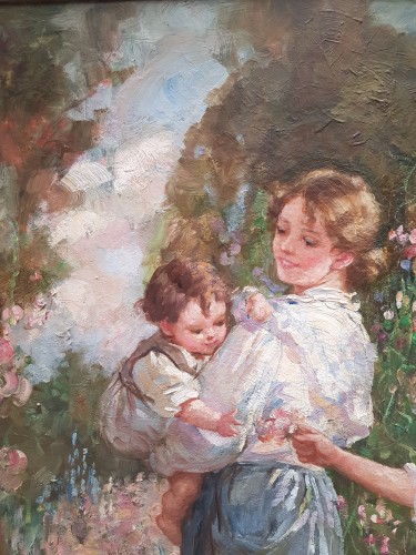 Paintings & Drawings  - The Stroll in the Garden end of 19th century 