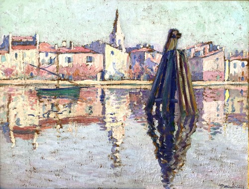 Voilier dans un port du sud de la France - Paul MADELINE (1863-1920) - Tableaux et dessins Style 