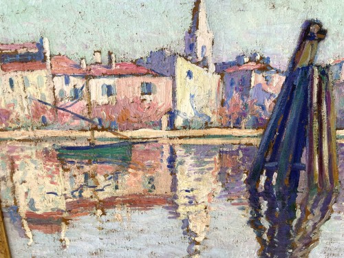 Paintings & Drawings  - Sailboat in a port in the south of France - Paul MADELINE (1863-1920)