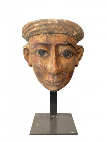 Masque de sarcophage - Egypte, Basse époque, 664-332 av JC