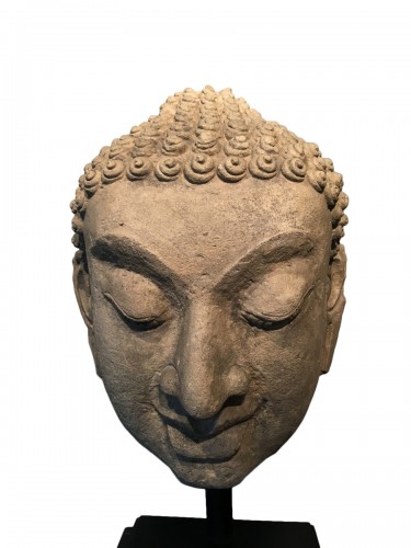 Buddha head Thaïland, Dvaravati, 7th – 8th century