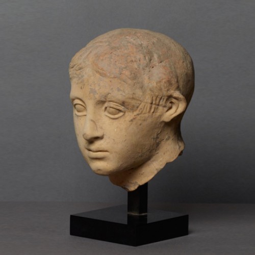 Ancient Art  - Head of a youth Etruscan, IInd-Ist century BC