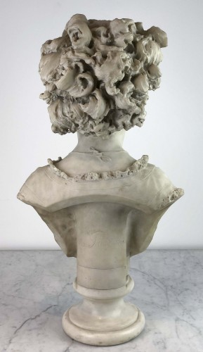Sculpture  - Bust of a young girl - Contantino Pondiani ( 1837-1922)