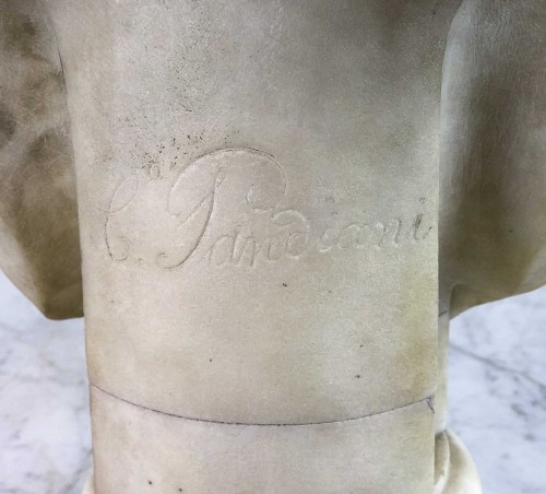 Buste de jeune fille - Contantino Pondiani ( 1837-1922) - Galerie Samarcande