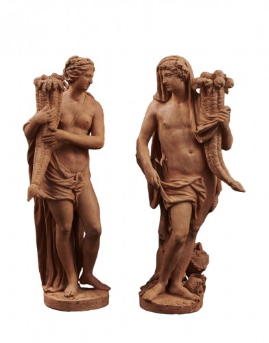 Ceres (Summer) and Vertumne (Autumn) - Terracotta, France 2/2 of the 18th 