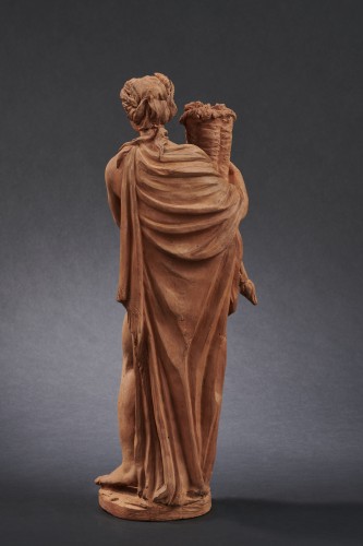 Cérès (l'Eté) et Vertumne (L'Automne) - Terre cuite, France seconde moitié du XVIIIe - Galerie Sismann