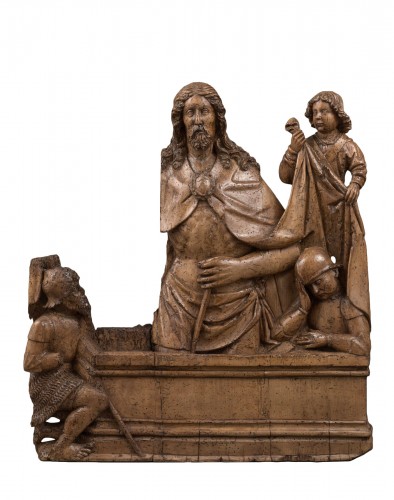 Grand relief de la Résurrection en chêne - Flandres, fin du XVe siècle
