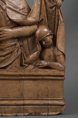 Grand relief de la Résurrection en chêne - Flandres, fin du XVe siècle - Galerie Sismann