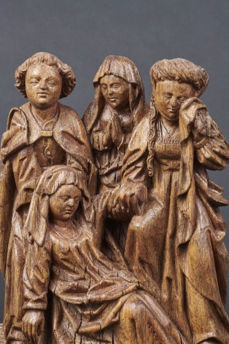 XVIe siècle et avant - La Pâmoison - Fragment de retable en chêne, Ardennes XVIe siècle