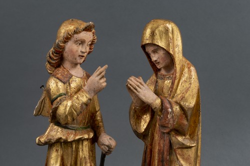 Annonciation, entourage des frères Donati, Lombardie vers 1500 - Sculpture Style Renaissance