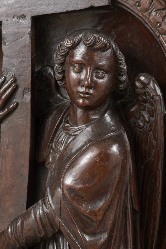 Sculpture Sculpture en Bois - Panneau monumental orné d'un ange - Italie du Nord, début du XVIe siècle