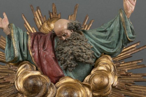 God the Father, plychromed terracotta, wood, glass inlay, Naples, 18th c. - Sculpture Style Directoire