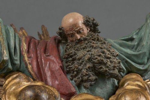 Dieu le Père, terre cuite polychrome, bois et verre incrusté - Naples fin du XVIIIe - Galerie Sismann