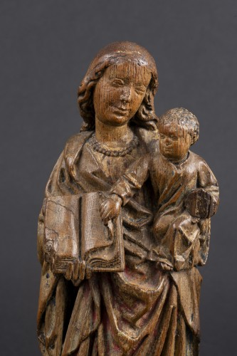 Sculpture Sculpture en Bois - Vierge à l'Enfant - Ancienne Collection Bresset, Chêne, Utrecht, Fin du XVe Siècle