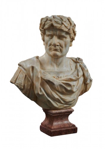 Buste en marbre de l'empereur Titus, Italie du Nord fin du XVIIe siècle
