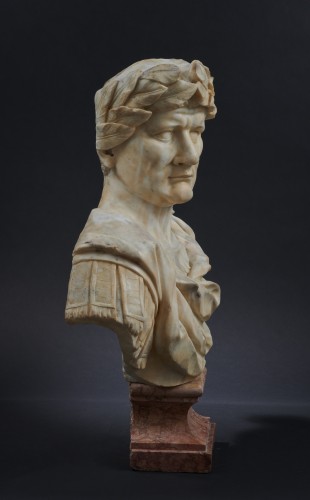 Sculpture Sculpture en Marbre - Buste en marbre de l'empereur Titus, Italie du Nord fin du XVIIe siècle