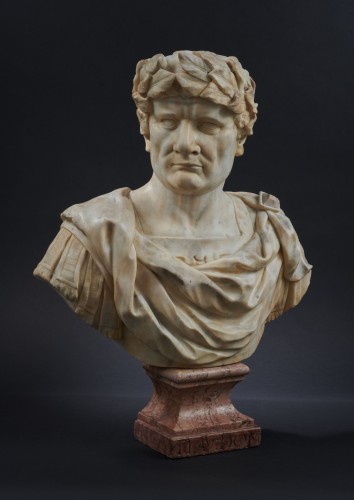 Buste en marbre de l'empereur Titus, Italie du Nord fin du XVIIe siècle - Louis XIV