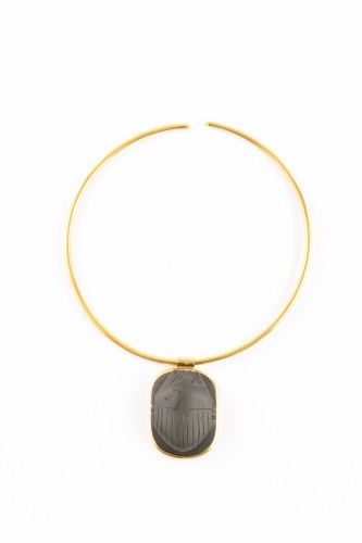 Modern Necklace with an Egyptian steatite scarab from the Late Period (664-332 BC)