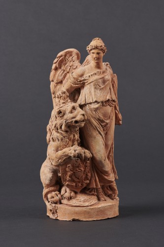 Allégorie de la Victoire en terre-cuite, début du XIXe siècle - Sculpture Style Restauration - Charles X