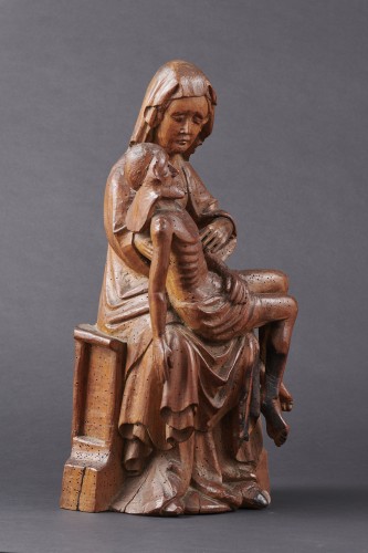 Pietà gothique - Autriche (Salzbourg) vers 1420-1430 - Sculpture Style Moyen Âge