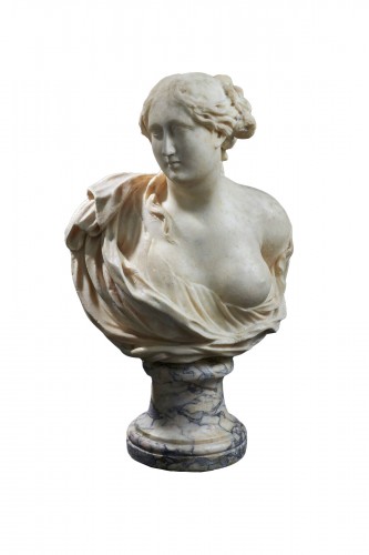 Buste de femme en marbre - Italie seconde moitié du XVIIe siècle