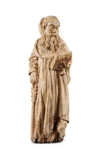 Saint Antony in walnut - Former Netherlands, 15th century 