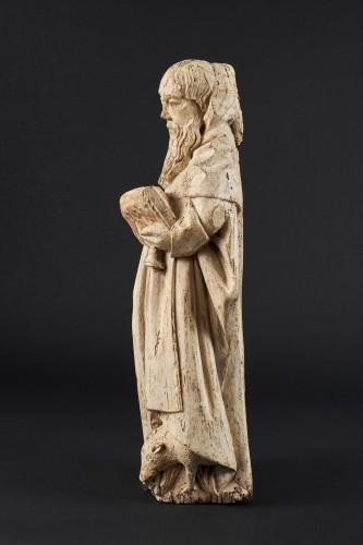 11th to 15th century - Saint Antony in walnut - Former Netherlands, 15th century 